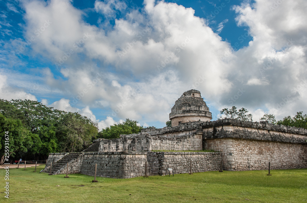 Mayan observatory El Caracol ruin at Chichen Itza, Yucatan, Mexico