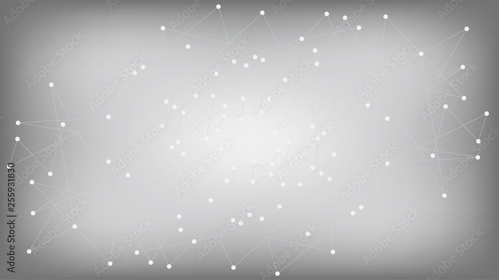 Fototapeta premium Blockchain Network Polygonal Nano Technology Design. Futuristic Artificial Intelligence Network Nodes Vector