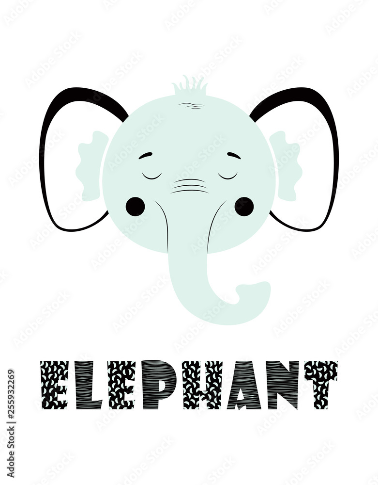 Obraz premium funny kids print elephant