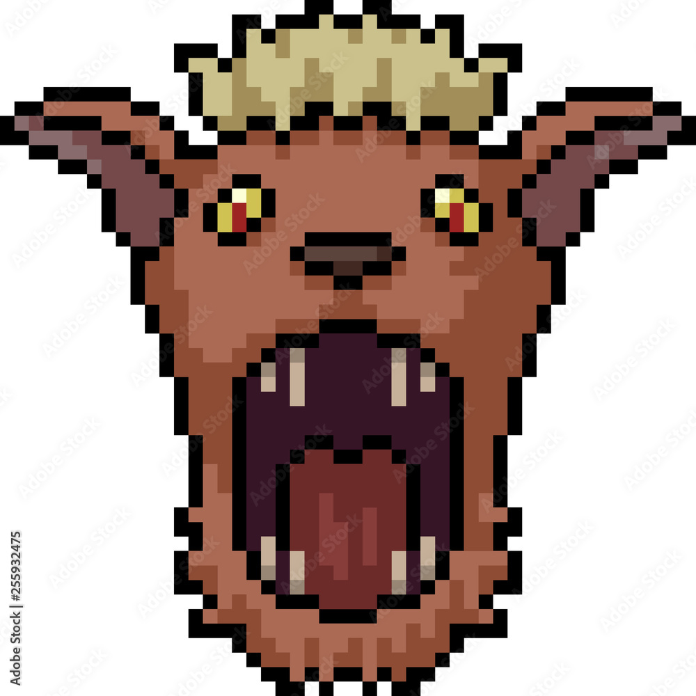 vector pixel art monster face vector pixel art monster face
