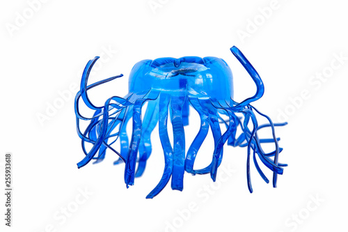 Plastic bottle recycled in a jellyfish figure. Reuse garbabe. photo