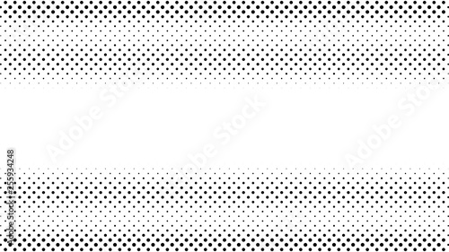 Halftone gradient pattern. Abstract halftone dots background. Monochrome dots pattern. Grunge vector halftone texture. Pop Art, Comic small dots. Banner with space. Template for cover, card, flyer