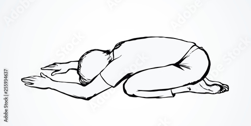 Praying hands. Vector drawing