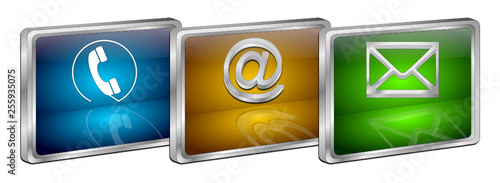 Button contact us - 3D illustration