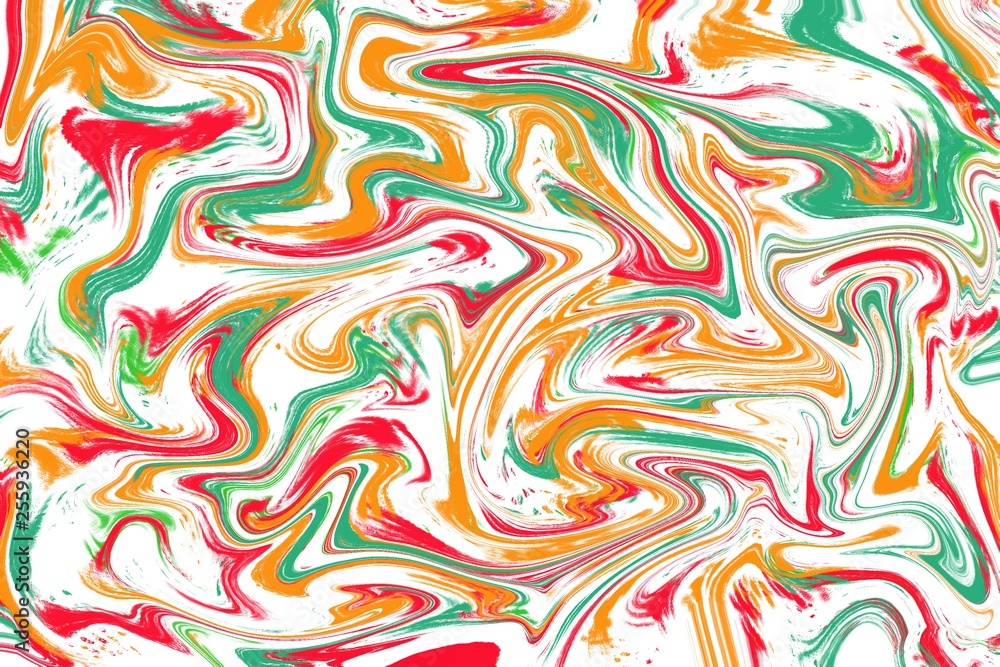 Abstract background made in the technique of acrylic. red, green and yellow stains.