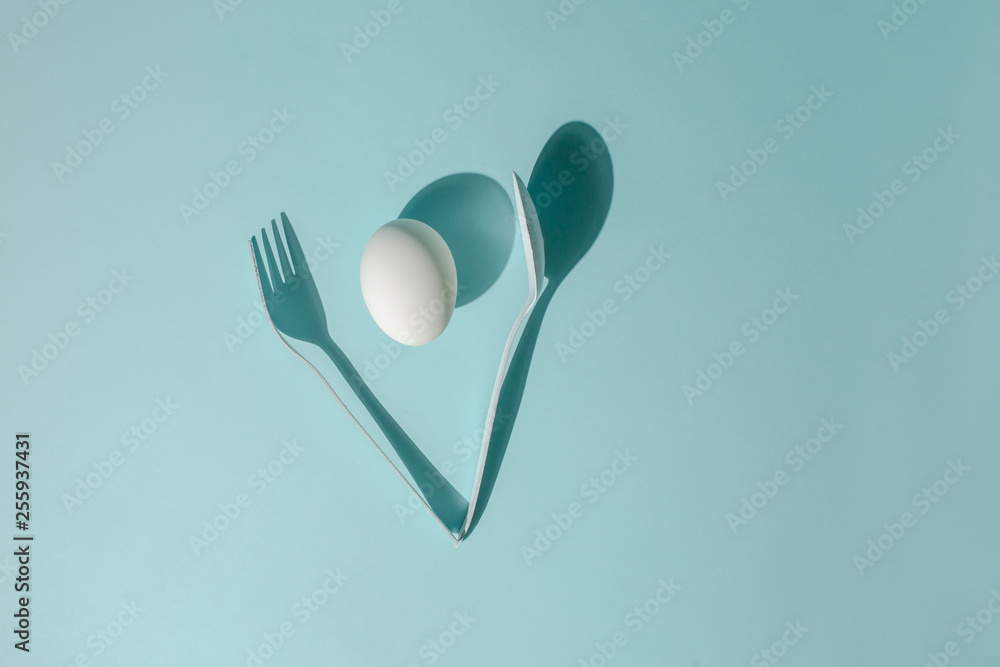 Easter dinner, minimal creative concept Easter dinner, minimal creative concept