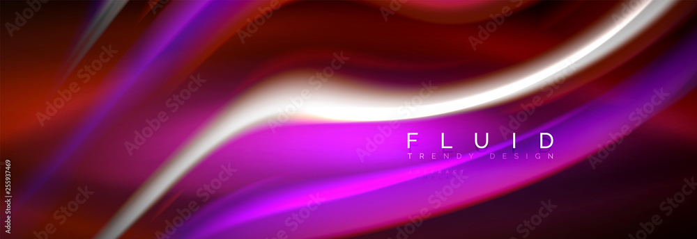 Fluid colors mixing glowing neon wave background, holographic texture Fluid colors mixing glowing neon wave background, holographic texture