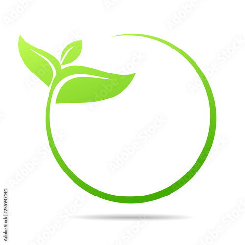 Ecology, organic with leafs 