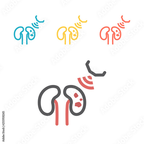 Kidney stones. Treatment. Line icon. Vector signs for web graphics.