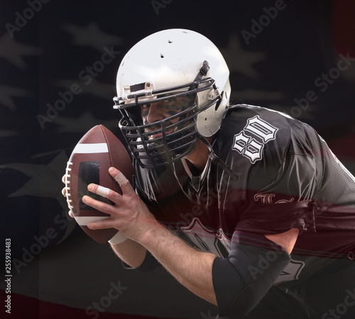 Close up portrait of American Football Player © PaulShlykov