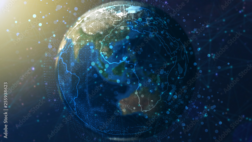 Obraz premium Global network concept. image from space furnished by NASA