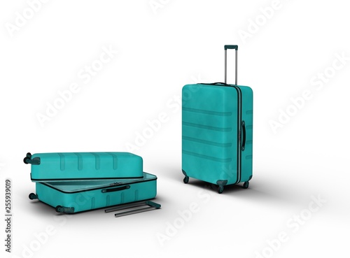 Plastic Luggage, SuitCase, Broken handle and wheel, Repairr photo