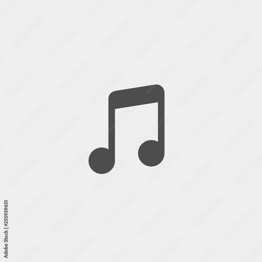Note flat vector icon. Music flat vector icon Note flat vector icon. Music flat vector icon