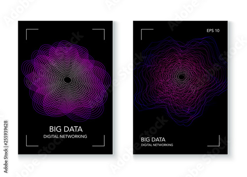 Big Data Artificial Intelligence Vector Background. Cyber Space Online Education Future Design. Big Data Techno Music Poster