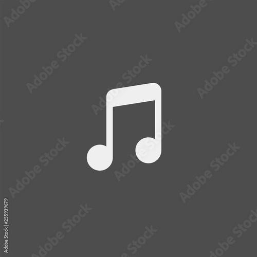 Note flat vector icon. Music flat vector icon