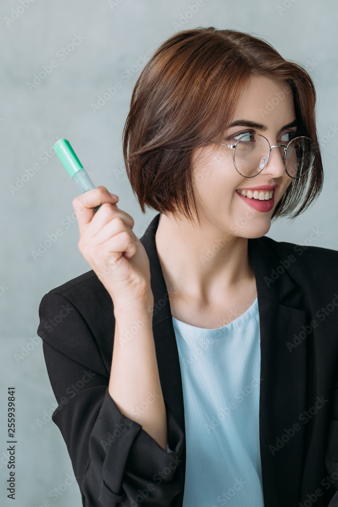 Attractive office woman portrait. Casual business meeting. Brainstorming communication. Have good idea. Attractive office woman portrait. Casual business meeting. Brainstorming communication. Have good idea.