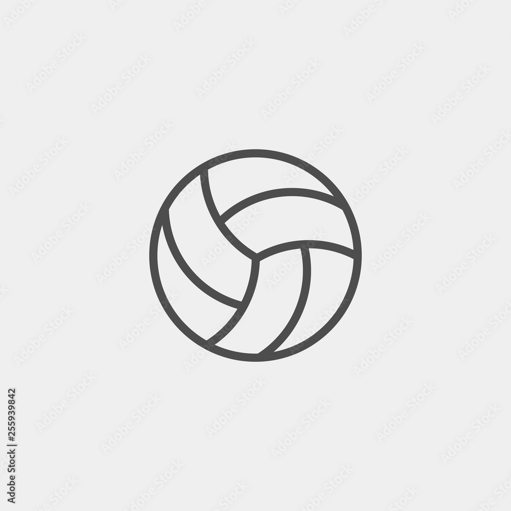 Volleyball flat vector icon. Ball flat vector icon