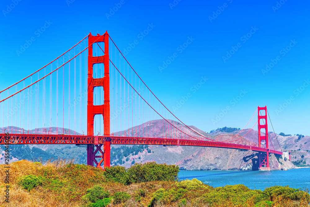 Panorama of the Gold Gate Bridge and the other side of the bay. San Francisco. Panorama of the Gold Gate Bridge and the other side of the bay. San Francisco.