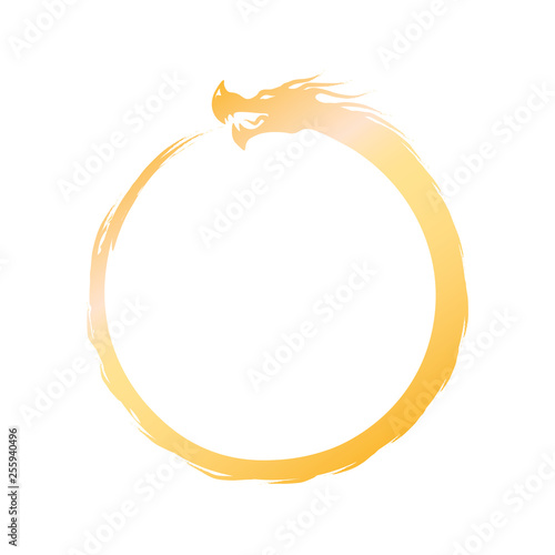 Golden Ouroboros Infinity Symbol
