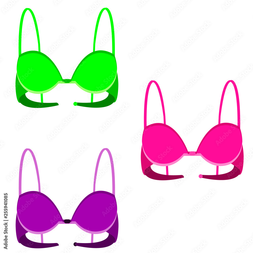 Collection of colored bras. Swimsuit Summer Collection of colored bras. Swimsuit Summer