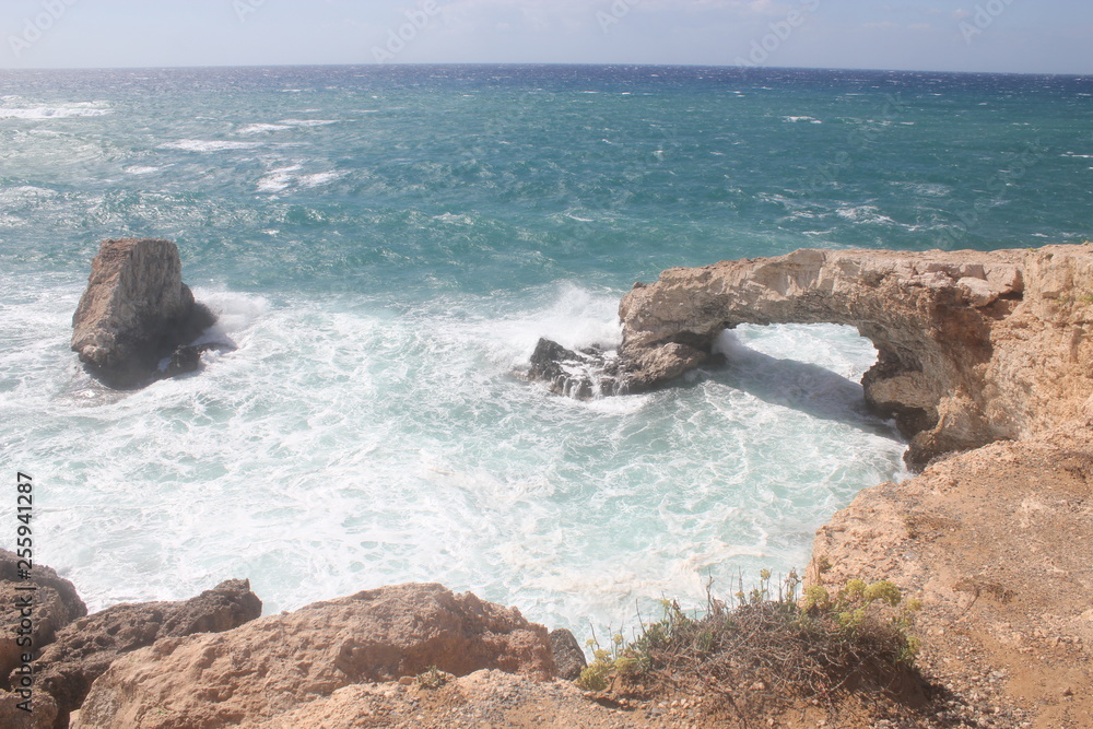Cyprus Ayia NAPA storm autumn rocks caves grottoes