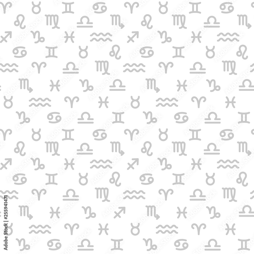 Zodiac monochrome seamless pattern Zodiac monochrome seamless pattern