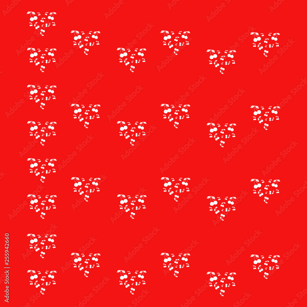 Pattern with cherries. - Illustration. Pattern with cherries. - Illustration.