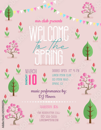 Welcome to the spring announcing poster template.