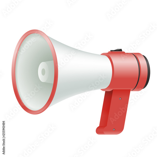 loud speaker megaphone loudspeaker voice amplifier advertisement object template shout vector Illustration