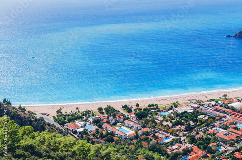 Aerial view of the beach of Oludeniz, Fethiye, Turkey