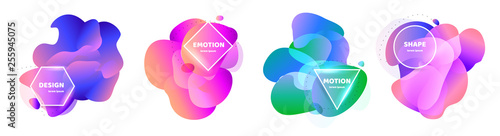 Abstract background shapes. Vector banner unusual modern design. Gradient pattern style. Flow. Vector illustration.