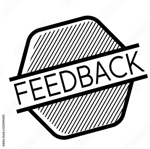 Feedback stamp on white