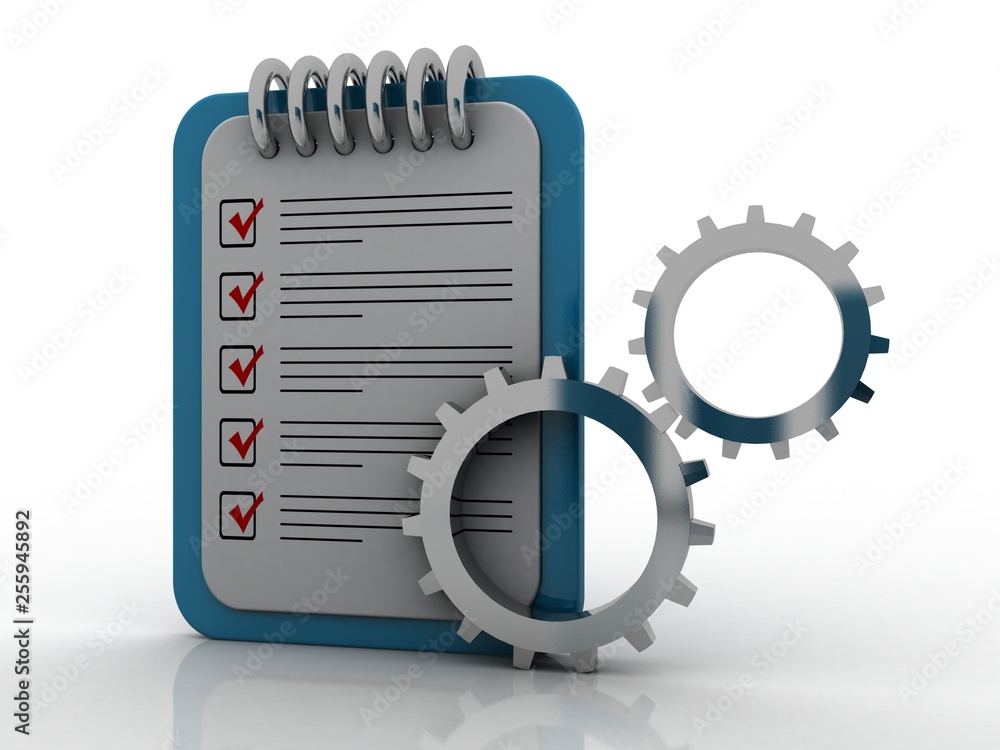 3d rendering documents with gear 3d rendering documents with gear