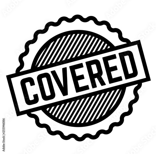 Covered stamp on white
