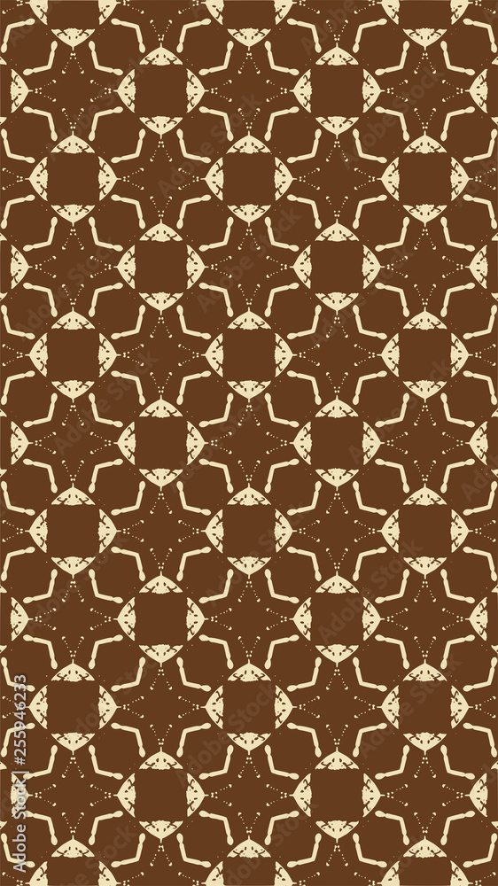 Ornate geometric pattern and two-tone abstract background