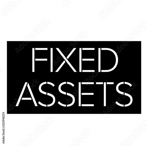 Fixed assets stamp on white