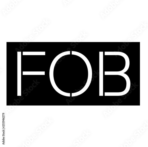 FOB stamp on white