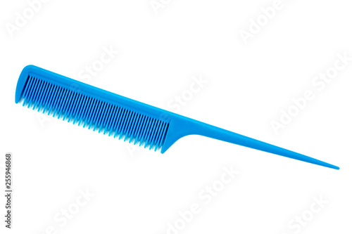 Hair comb with long handle tip isolated on white background.Hair comb with pointed handle isolated