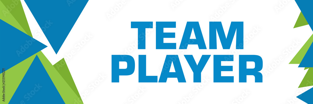 Team Player Green Blue Triangle Text Team Player Green Blue Triangle Text