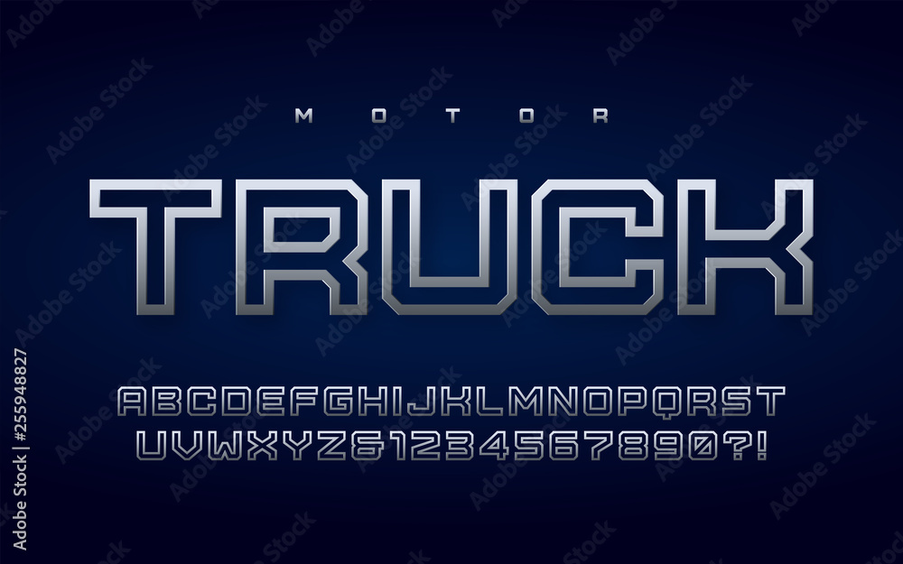 Outlined metallic uppercase letters and numbers, alphabet. Outlined metallic uppercase letters and numbers, alphabet.