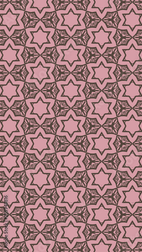 Ornate geometric pattern and two-tone abstract background