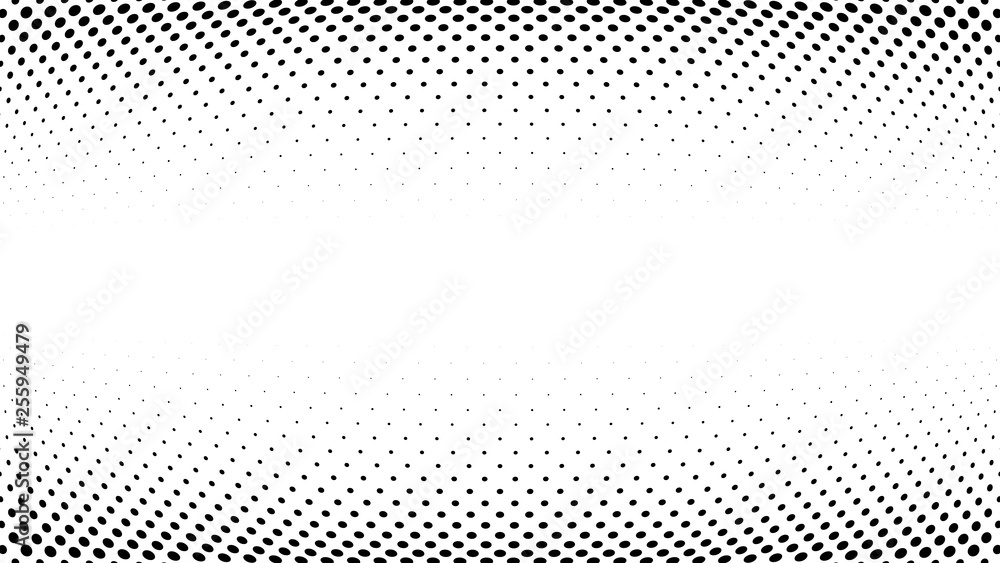 Halftone gradient pattern. Abstract halftone dots background. Monochrome dots pattern. Grunge texture. Pop Art, Comic small dots. Wave twisted dots. Banner with space. Template for cover, card, flyer Halftone gradient pattern. Abstract halftone dots background. Monochrome dots pattern. Grunge texture. Pop Art, Comic small dots. Wave twisted dots. Banner with space. Template for cover, card, flyer