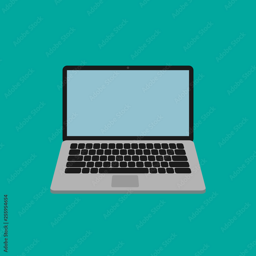 Laptop computer isolated icon. Flat style. Laptop computer isolated icon. Flat style.