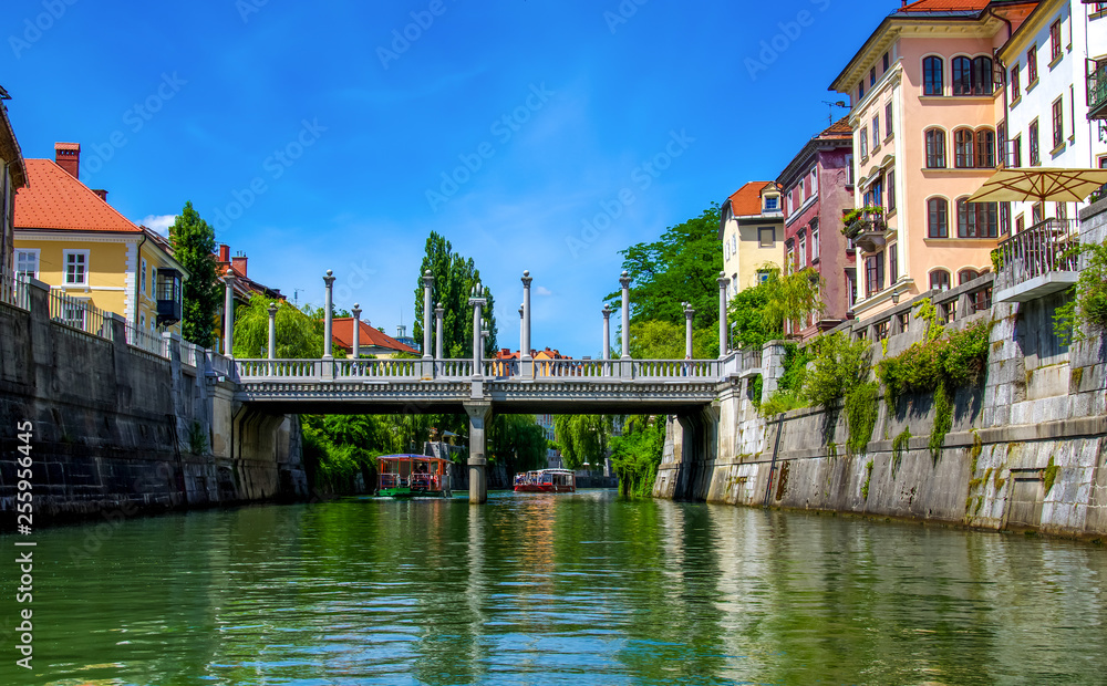 Naklejka premium Ljubljanica river canal