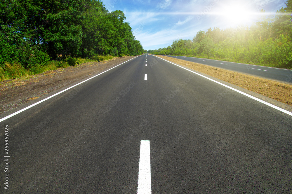 Naklejka premium Asphalt car road