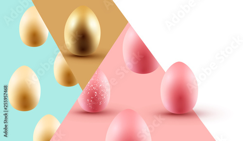 Abstract Happy Easter Design With Easter Eggs