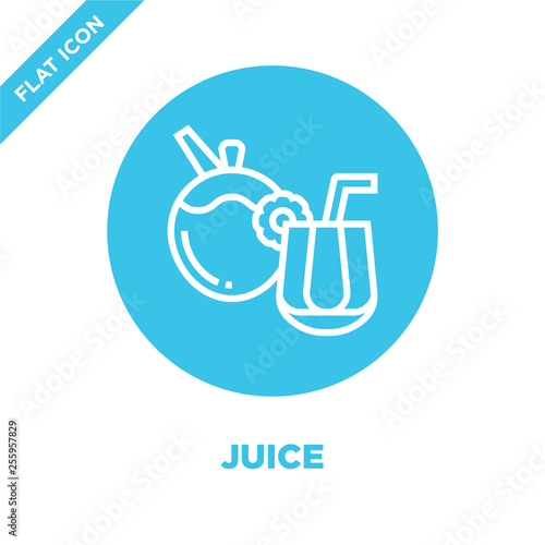 juice icon vector from beverage collection. Thin line juice outline icon vector  illustration. Linear symbol for use on web and mobile apps, logo, print media.