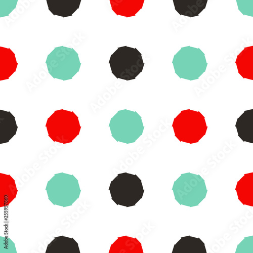 Bright seamless pattern with circular geometric elements.