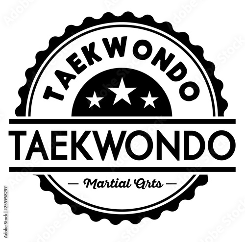 taekwondo label illustration