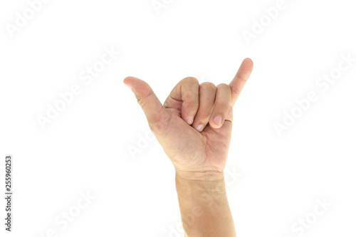 Hand Signals isolated on white background.